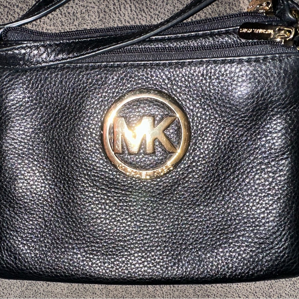 Michael Kors Black Leather Crossbody Bag